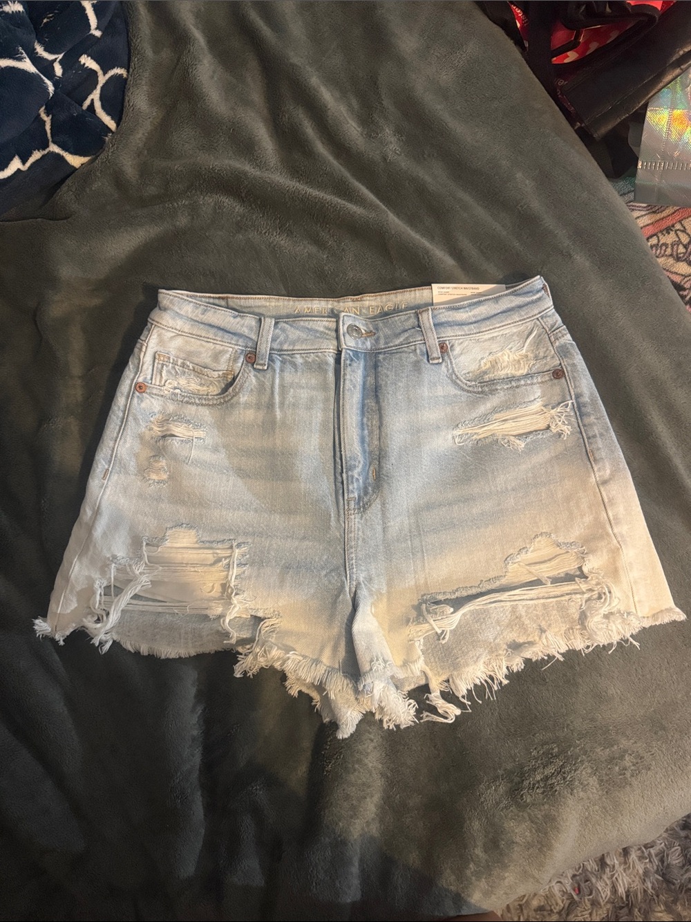 American Eagle Light Wash Distressed Denim Women's Shorts